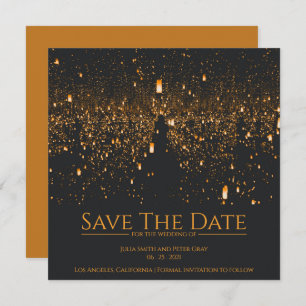 Sky Lights Save The Date Wedding Invitation