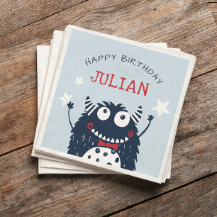 Sky Little Monster Personalised Birthday Party Napkin