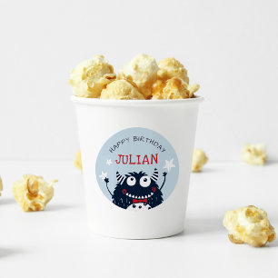 Sky   Little Monster Personalised Kids Birthday Classic Round Sticker