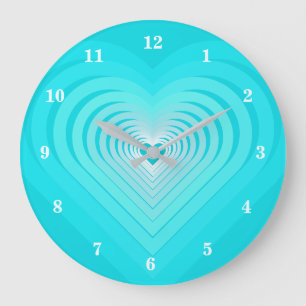 Sky Love - Blue Large Clock