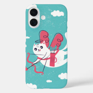 Sky Love Kitty Flying Cupid Cat iPhone 16 Case