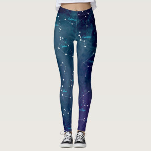 Sky Map Constellations Astronomy Leggings