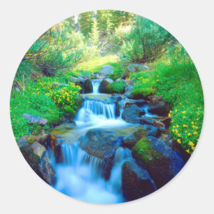 Sky Meadows in the Sierra Nevada Mountains Classic Round Sticker