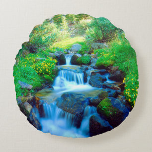 Sky Meadows in the Sierra Nevada Mountains Round Cushion