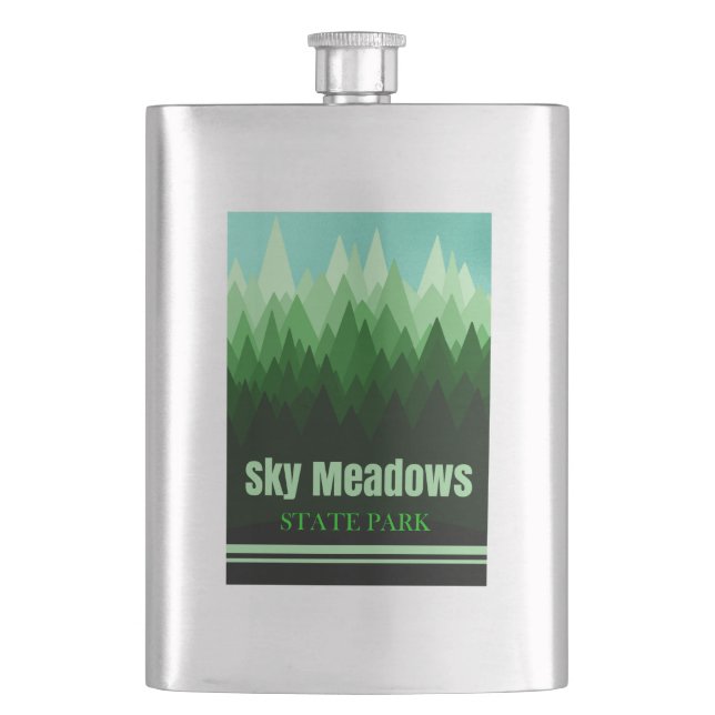 Sky Meadows State Park Virginia Forest Hip Flask (Front)