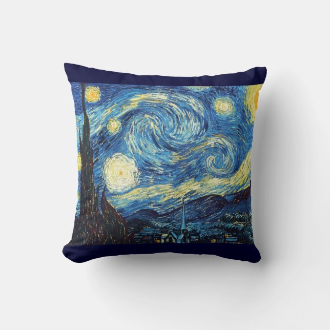 Sky Nature Blue Nature Gogh Star Starry-Night Cushion (Front)