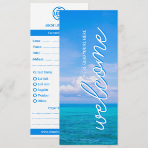 Sky Ocean Welcome Church Connection Card