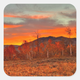 Sky on Fire Square Sticker