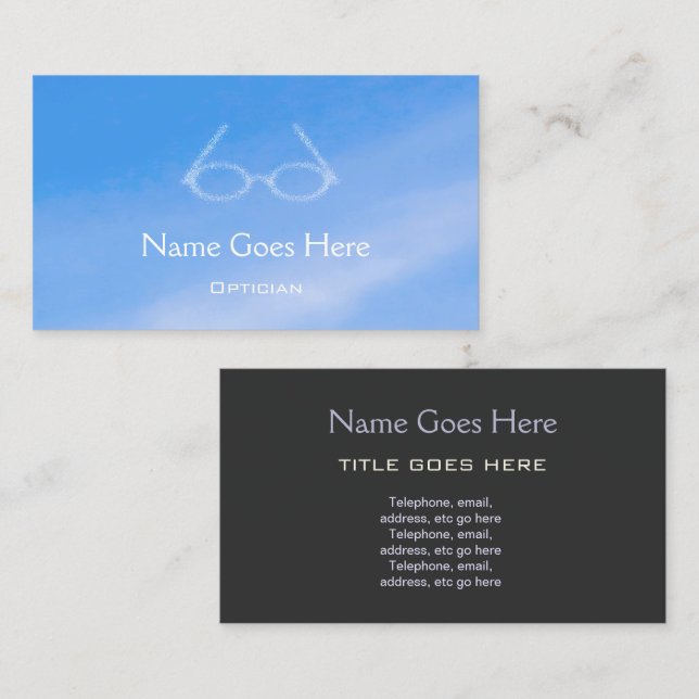 "Sky" Optician Business Cards (Front/Back)