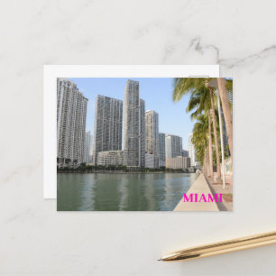 Sky Palms Buildings Ocean Miami Florida travel  Postcard