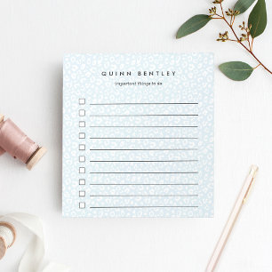 Sky Pastel Leopard Print Personalised Notepad