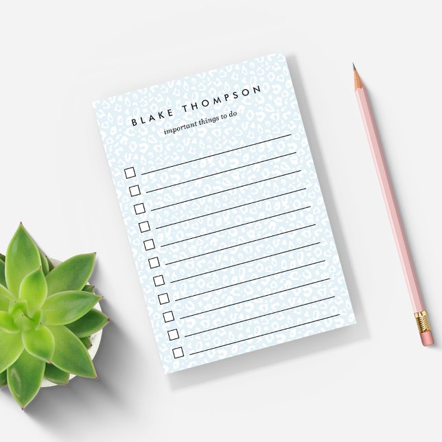 Sky | Pastel Leopard Print To-Do List Post-it Notes (Creator Uploaded)