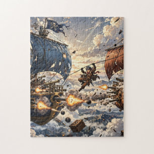 Sky Pirate Airship Battle Jigsaw Puzzle