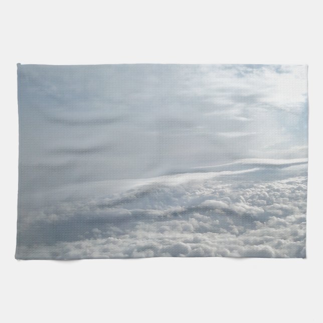 Sky, Plane View, Beautiful Clouds Tea Towel (Horizontal)