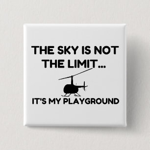 SKY PLAYGROUND Helicopter 15 Cm Square Badge