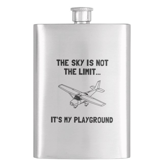 Sky Playground Plane Hip Flask (Front)