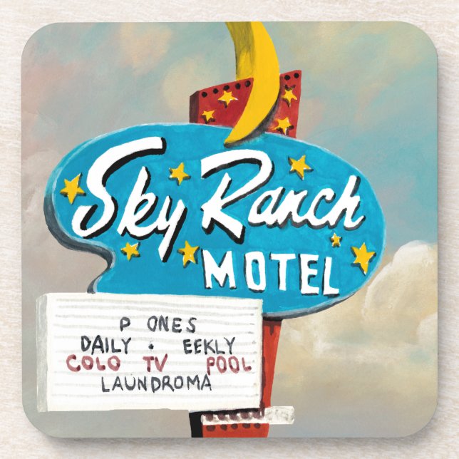 Sky Ranch Motel Sign Coaster (Front)