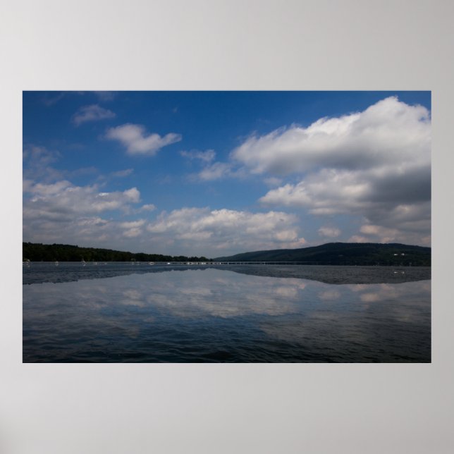 Sky Reflection on Keuka Lake, New York Poster (Front)
