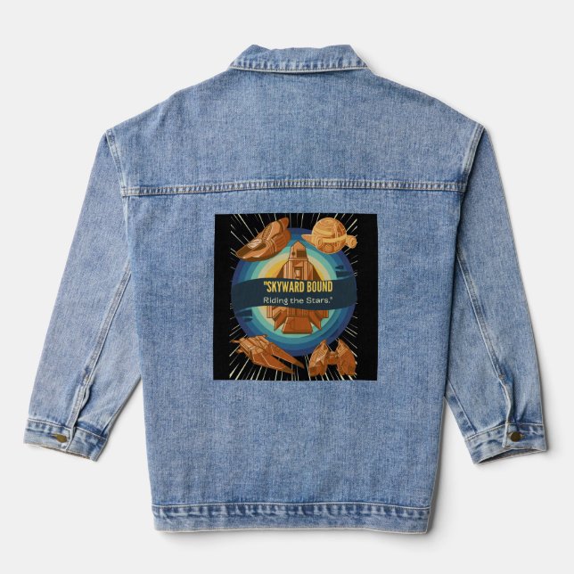 sky, RIDING THE STARS SHIP Denim Jacket (Back)