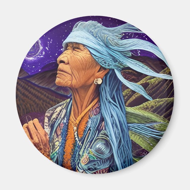 Sky Road Walker Native American Fantasy Art  Magnet (Front)