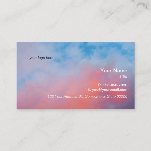 Sky’s The Limit-Clouds Customisable Business Cards (Front)