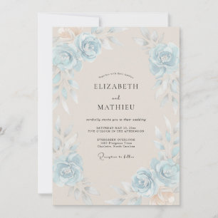 Sky Sand Rose Wedding Invitation