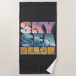 sky, sea, beach towel