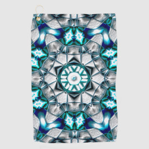 Sky silver looking like brushed sandblasted steel golf towel