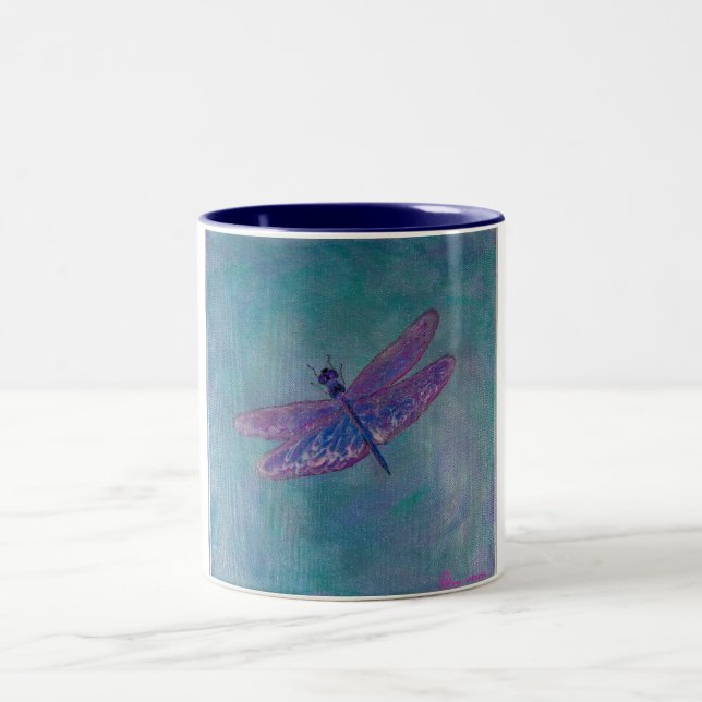 Sky Skimmer Dragonfly Two-Tone Coffee Mug (Center)