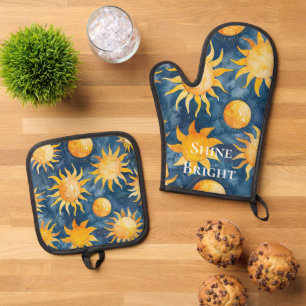 Sky Sun Shine Bright Oven Mitt & Pot Holder Set
