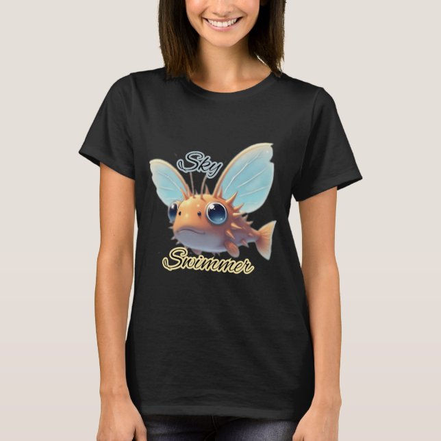Sky Swimmer Fantasy Creature Design T-Shirt (Front)