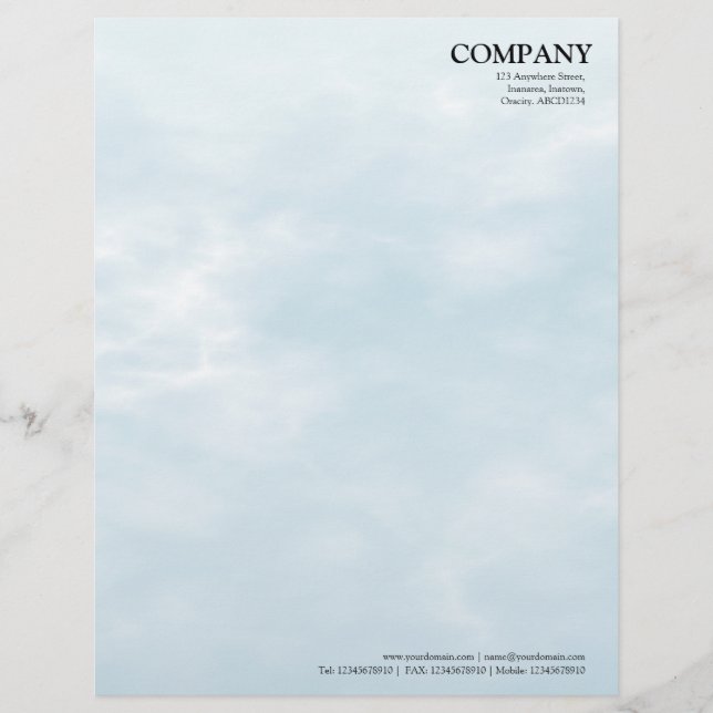 Sky Texture 02 Custom Letterhead (Front)