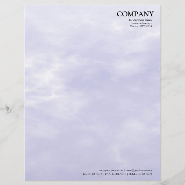 Sky Texture 02 Light Purple Letterhead (Front)