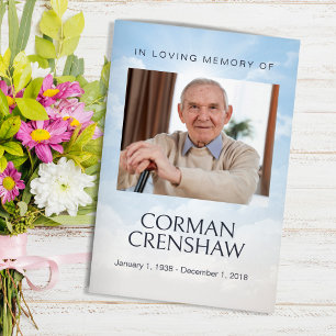 Sky Theme Funeral Pamphlet Order of Service Flyer