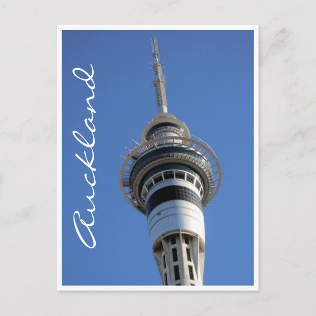 sky tower auckland blue postcard (Front)