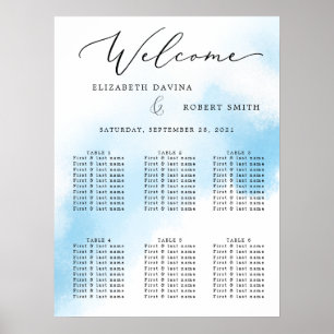 Sky Watercolor Wash and elegant Wedding Poster