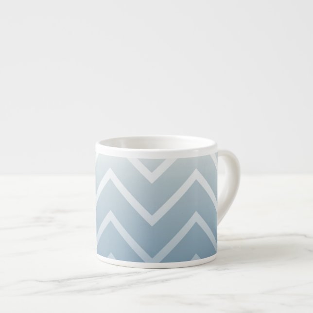 Sky White Chevron Espresso Cup (Front Right)