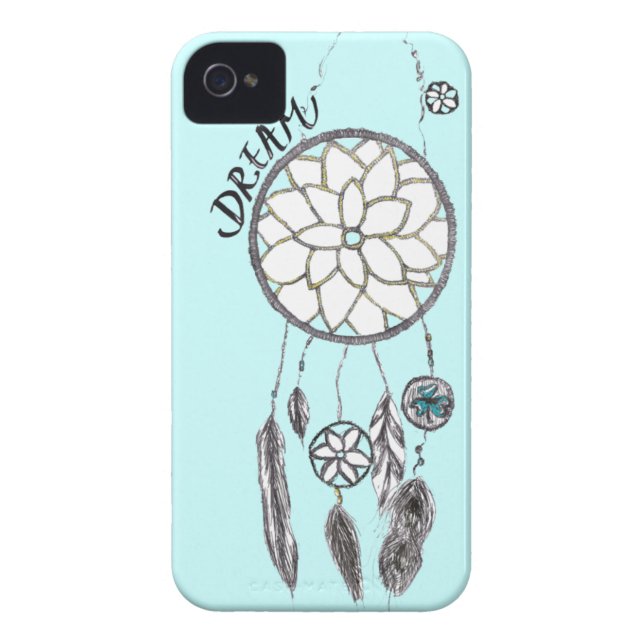 SkyBlue Dream-Catcher iPhone 4/4S Case (Back)