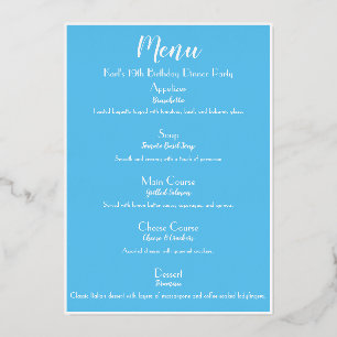 SkyBlue Luxe Gold Cocktail Party Menu
