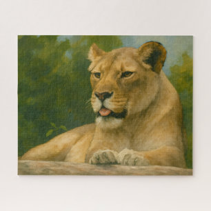Skybound Grace – Lioness on the Ledge Jigsaw Puzzle