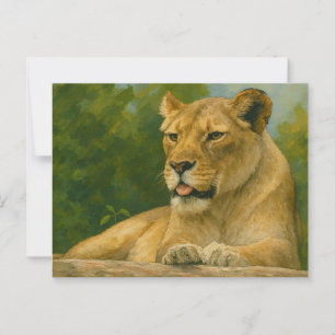 Skybound Grace – Lioness on the Ledge Postcard