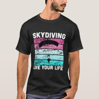 Skydive Tshirt In Retro Colours Tee For Skydiving 
