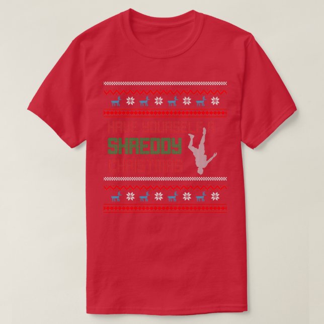 Skydive Ugly Christmas Apparel T-Shirt (Design Front)