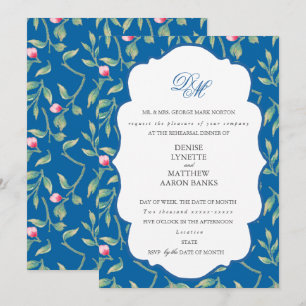 Skydiver Blue Rehearsal Dinner Invitation