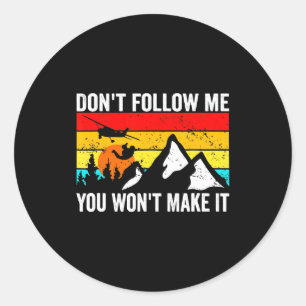 Skydiver Dont Follow Me I Do Stud Things Skydivi  Classic Round Sticker
