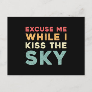 Skydiver Excuse Me While I Kiss The Sky Vintage Postcard