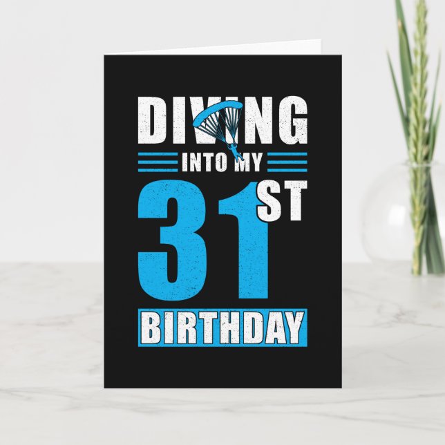 Skydiver Gift 31st Birthday Card (Front)
