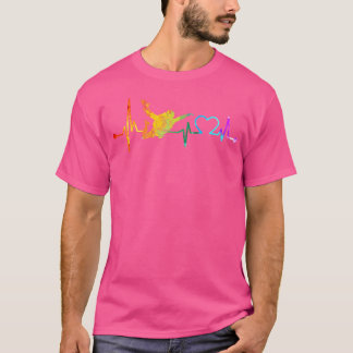 Skydiver Heartbeat Colours For Skydiving Lover T-Shirt