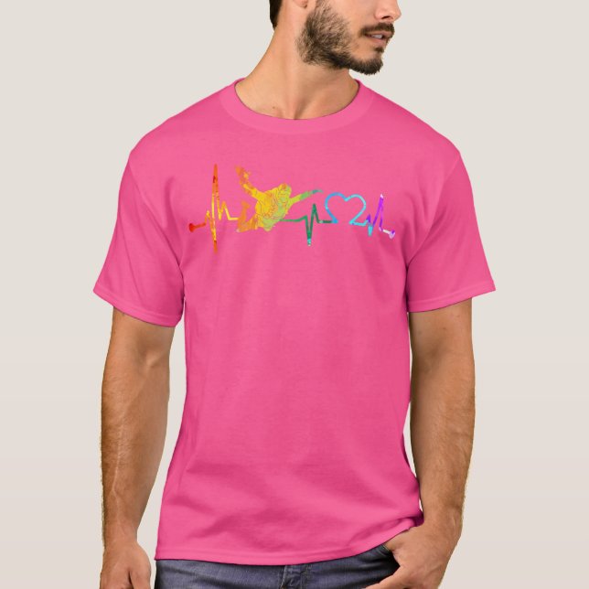 Skydiver Heartbeat Colours For Skydiving Lover T-Shirt (Front)