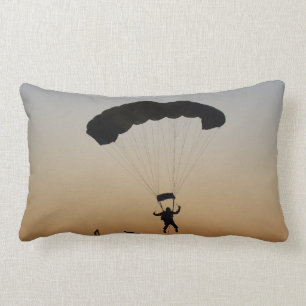 Skydiver Parachute at Sunset Lumbar Pillow